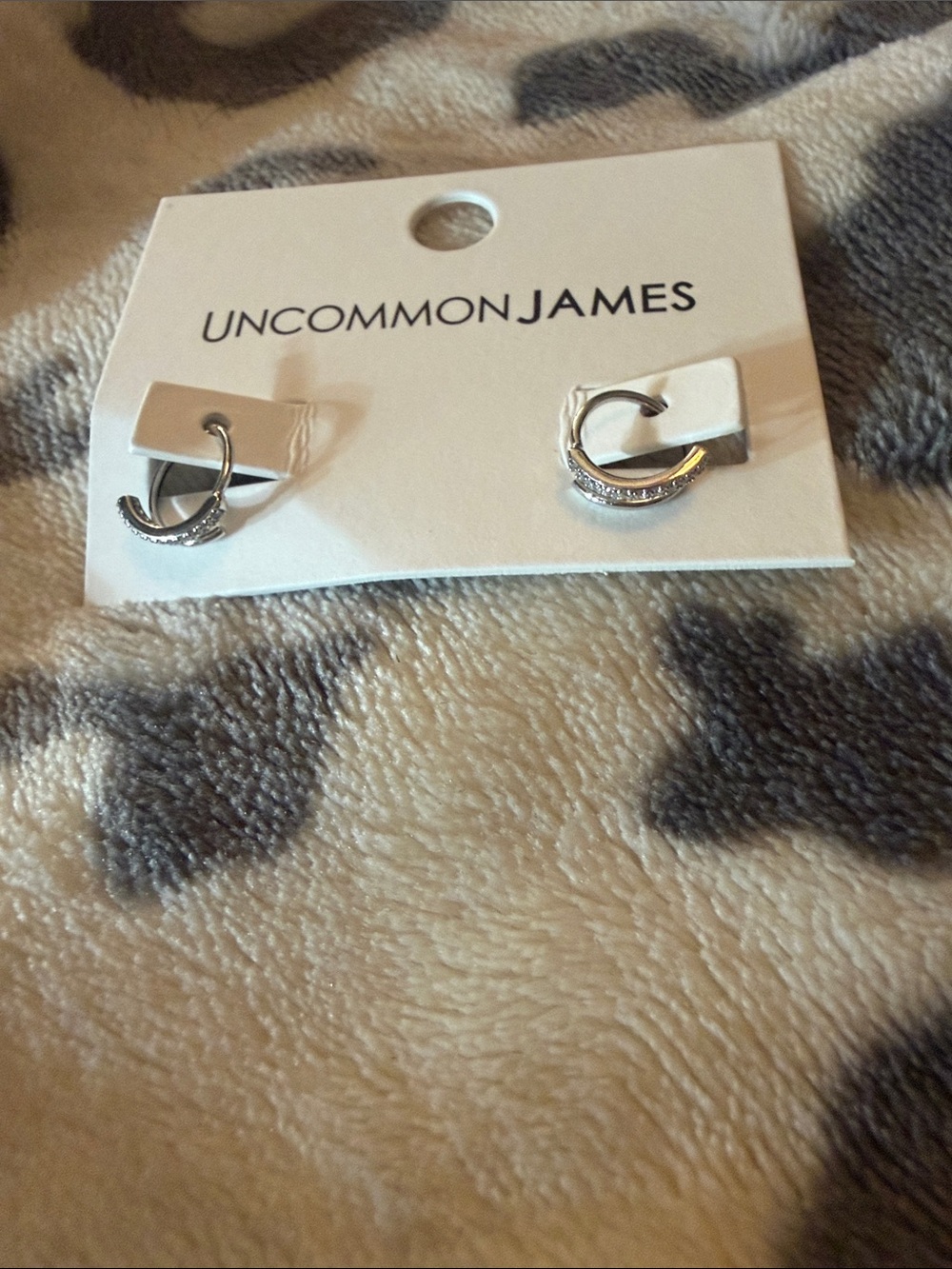 Uncommon James Silver Pavé Mini Hoop Huggies - Sparkling Silver Set